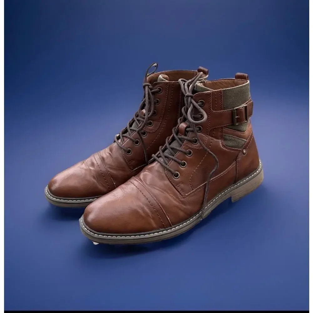 Madden by Steve Madden Men's Brown Combat Boots Leather Men's Size 9.5